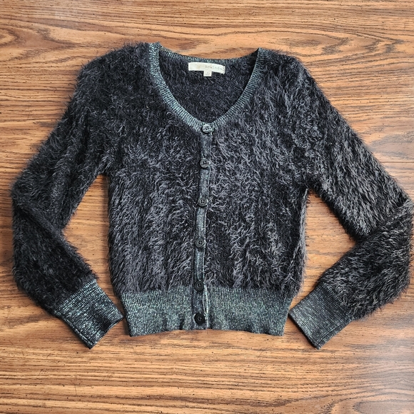 Rewind Fuzzy Button Front Cardigan - Picture 2 of 8